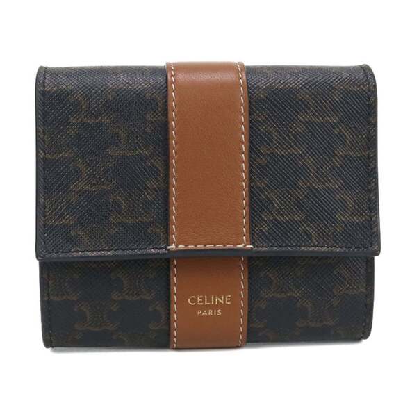 CELINE Accessories - CELINE Small Tri-fold Wallet 10D572BZ9 in Triomphe Canvas, Brown, Women's